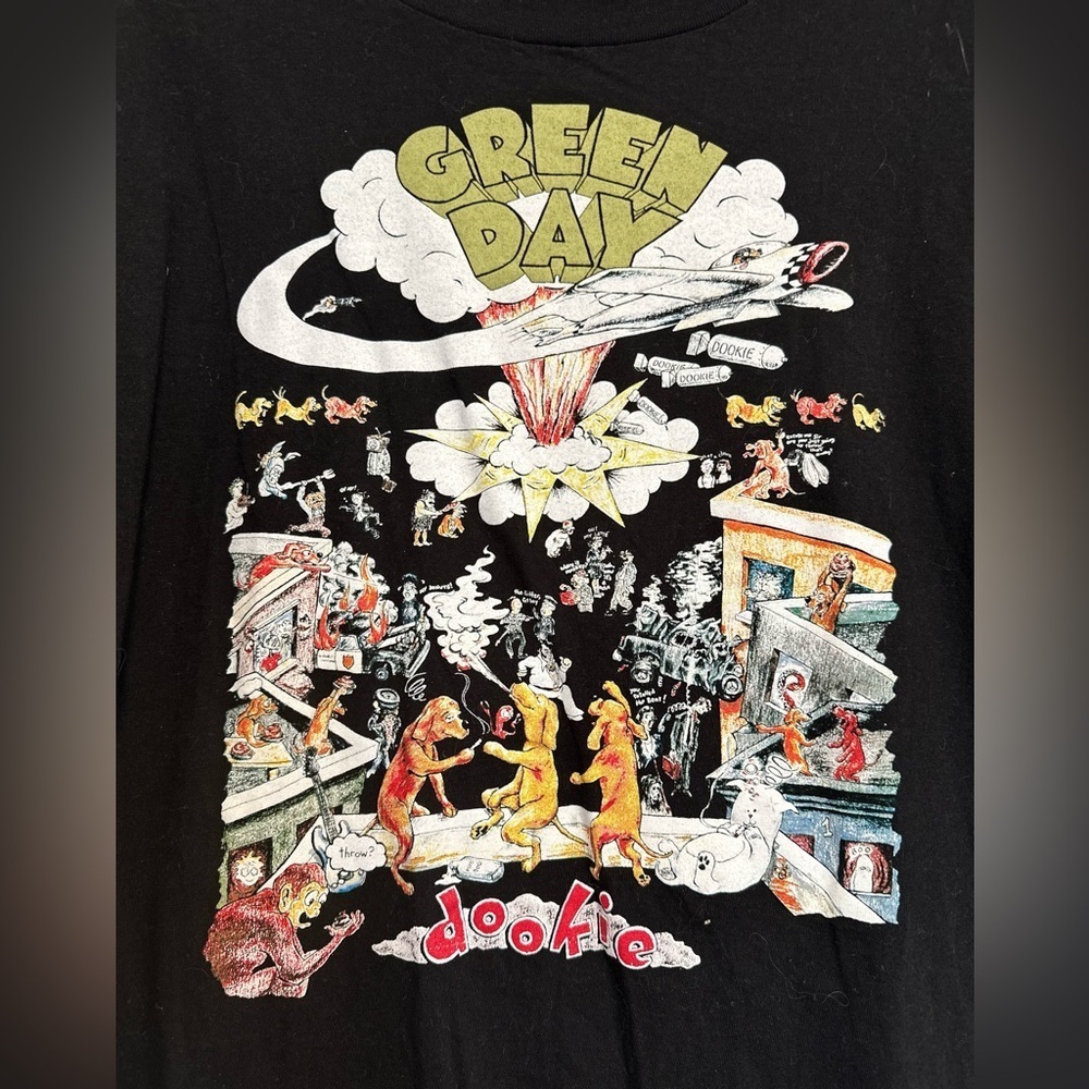 Green Day Dookie Sz: 2xL Black‎ Graphic Tee. Y2K Punk Rock 90s Band Tee.